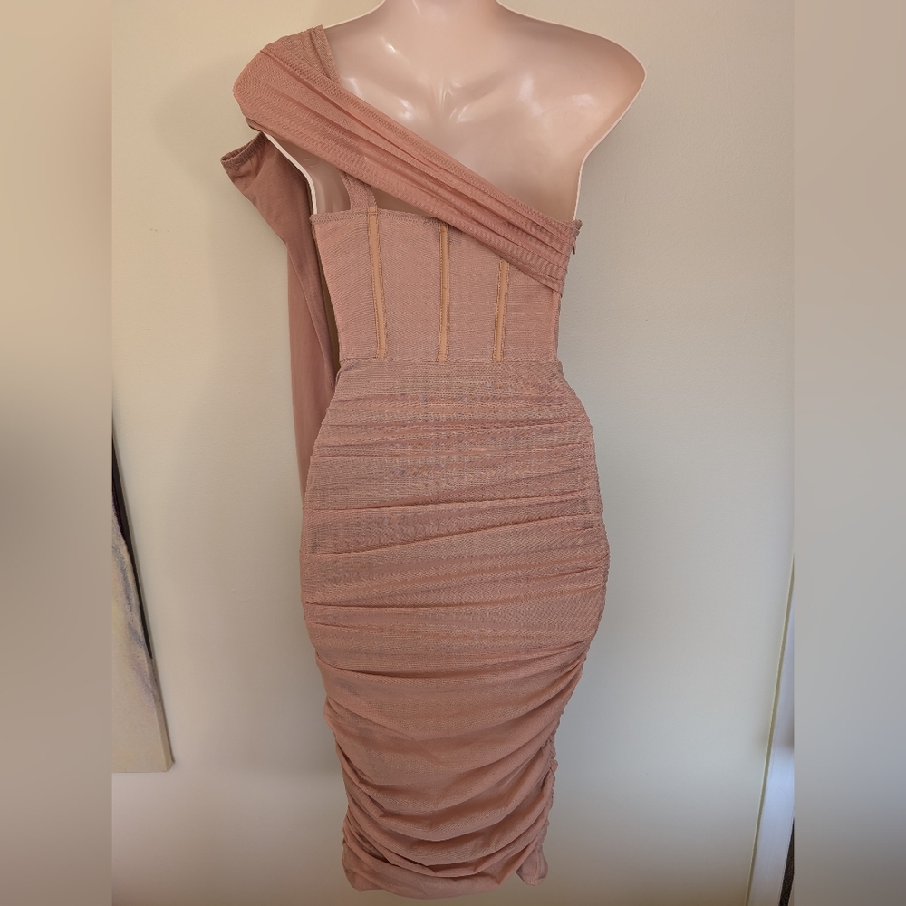 Oh Polly Ruched Mesh Net Dress 2 - Picture 5 of 8